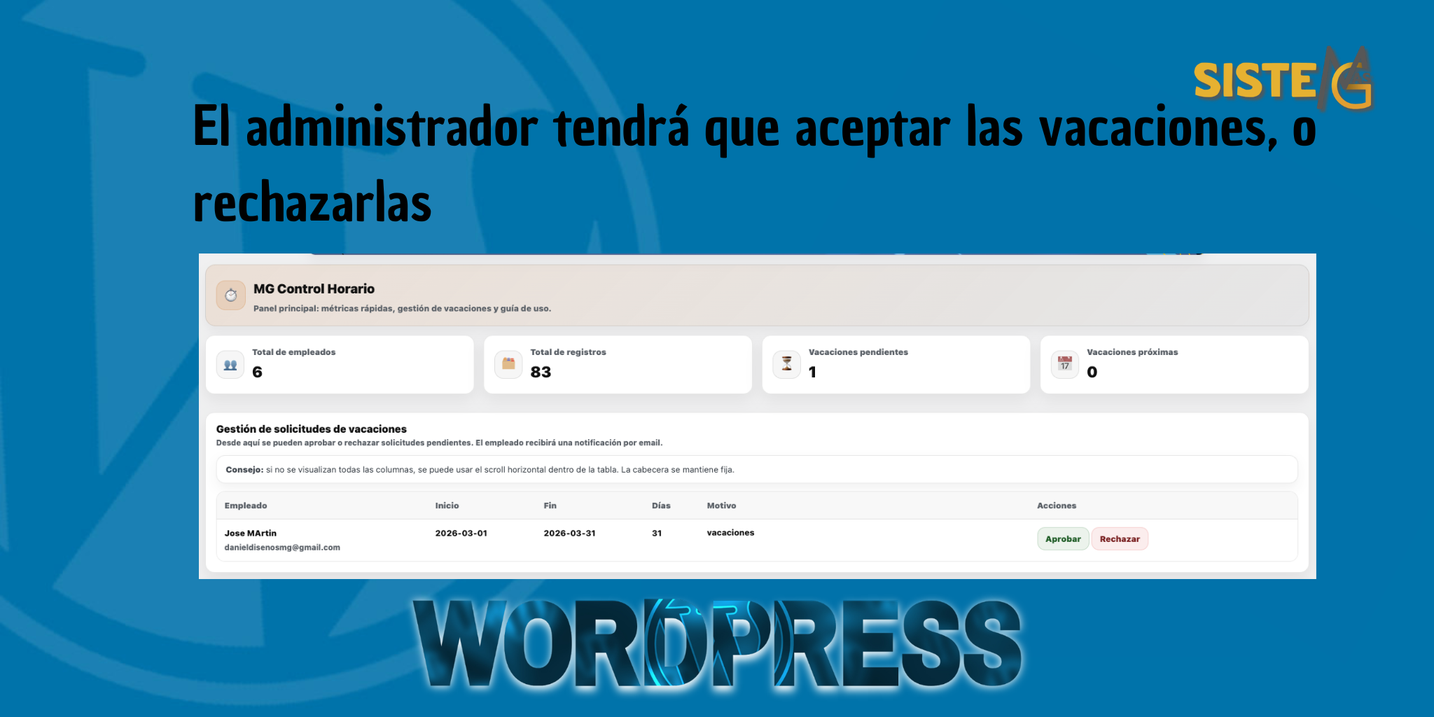 🔍 MG Control Horario - Plugin Plugin Wordpress - Imagen 10
