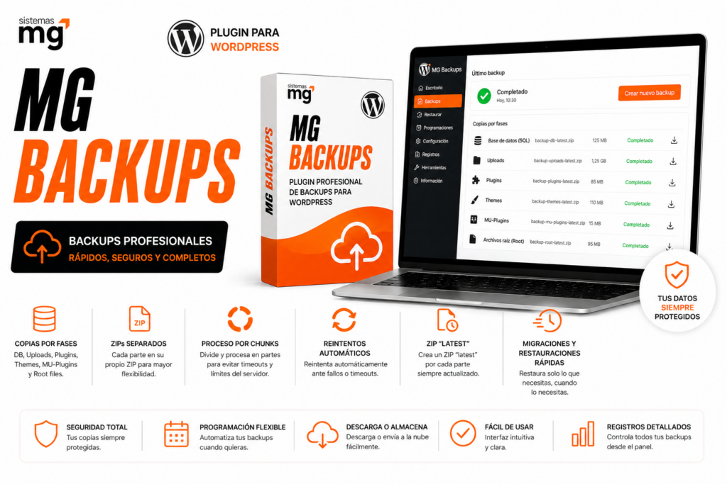 💾 MG Backups - Plugin Wordpress