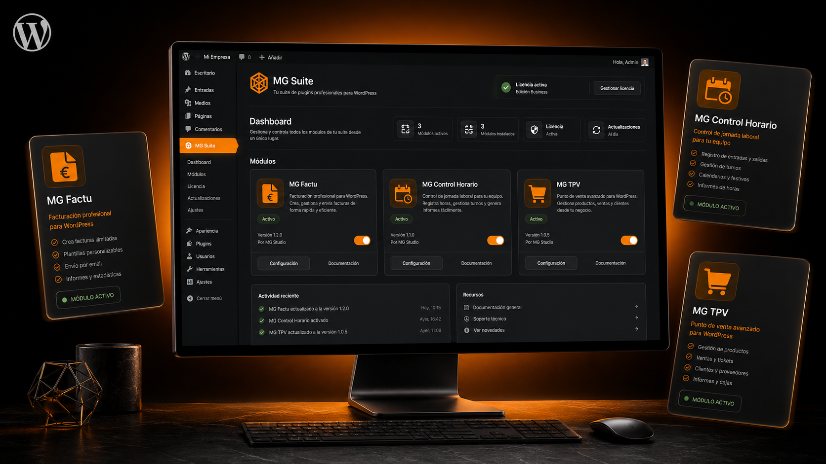 Suite 12 Plugins WordPress Sistemas MG — Gestión empresarial integrada